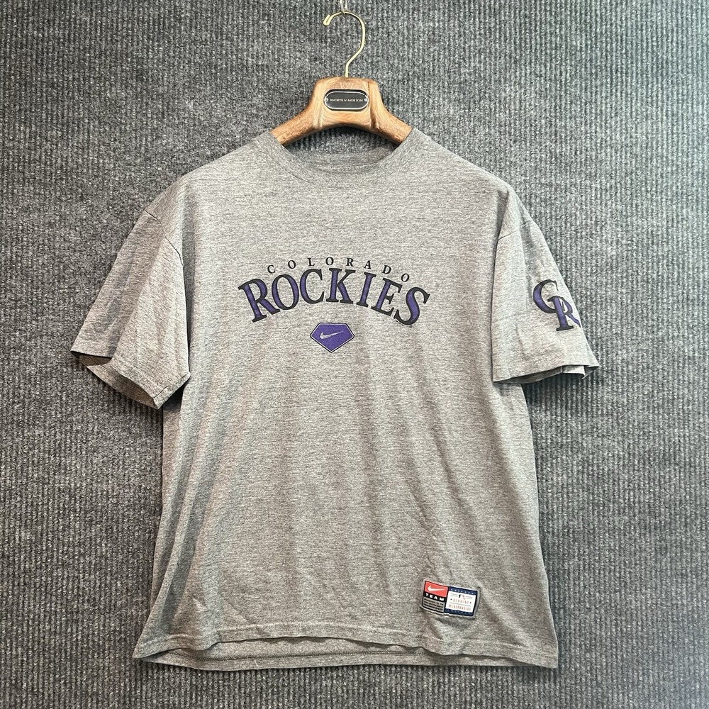 Nike Colorado Rockies Center Swoosh Graphic T Shirt Nike Red Team Tag Size Med